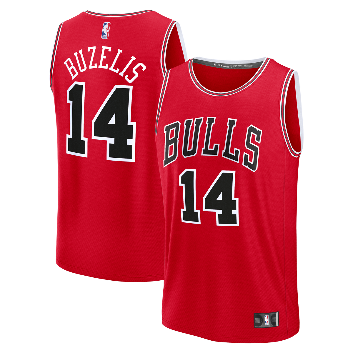 Chicago Bulls Matas Buzelis Fanatics Red Fast Break Replica Player Jersey - Icon Edition for Men product image 1, provided