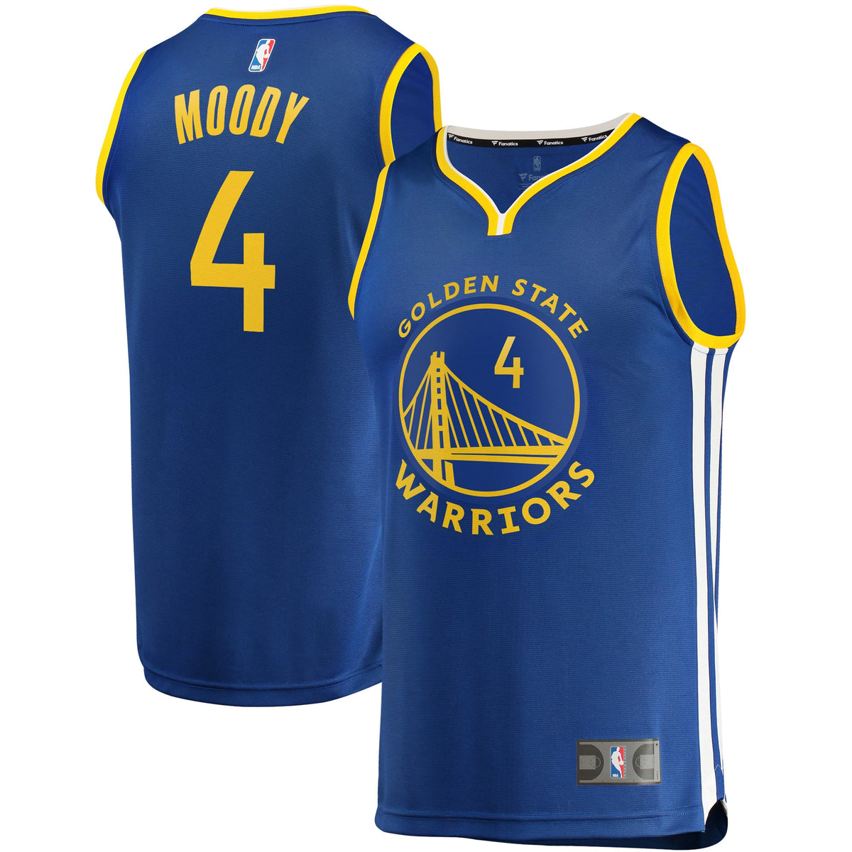 Golden State Warriors Moses Moody Fanatics Royal Fast Break Replica Jersey - Icon Edition for Men product image 2, provided