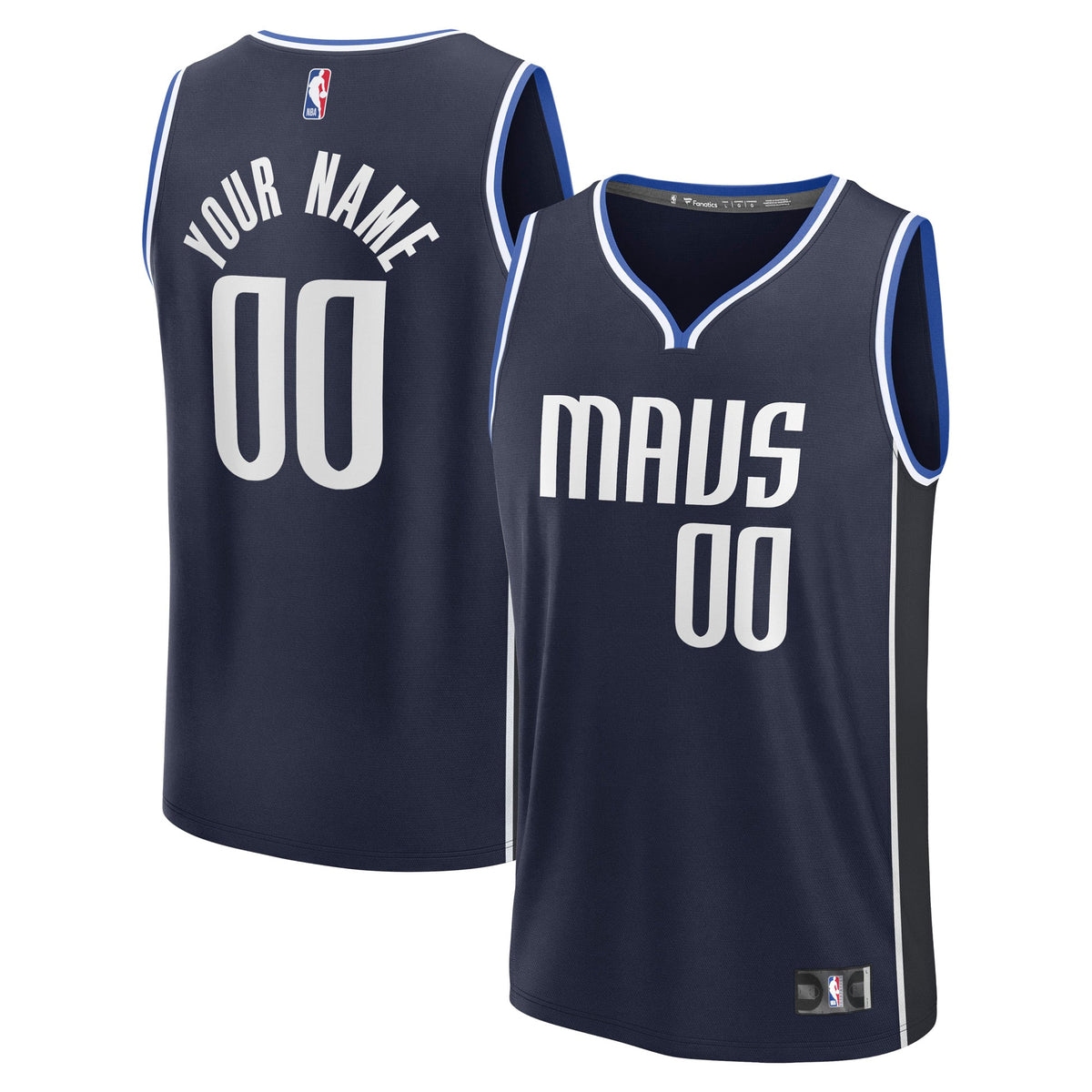 Dallas Mavericks Fanatics Navy Fast Break Custom Jersey - Statement Edition for Men product image 1, provided for visual