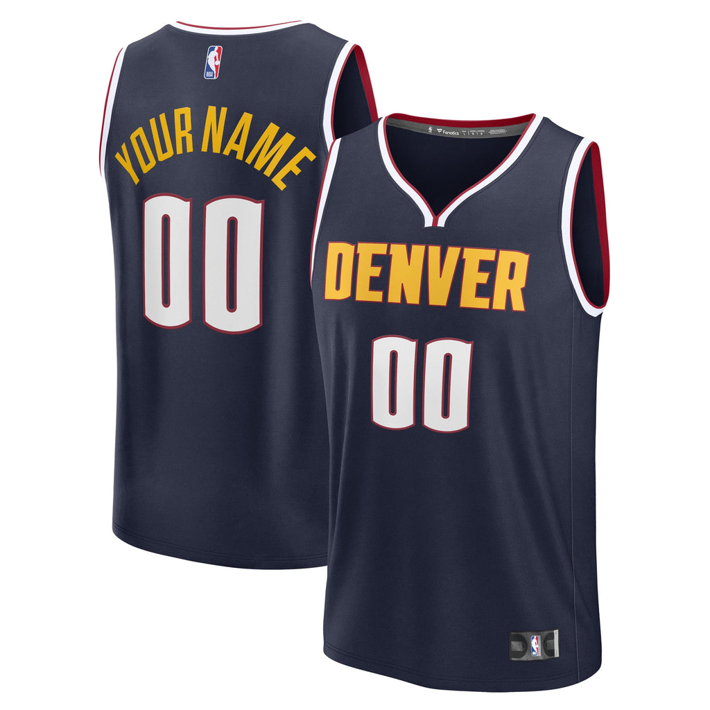 Denver Nuggets Fanatics Navy Fast Break Custom Jersey - Icon Edition for Men product image 1, provided for visual reference