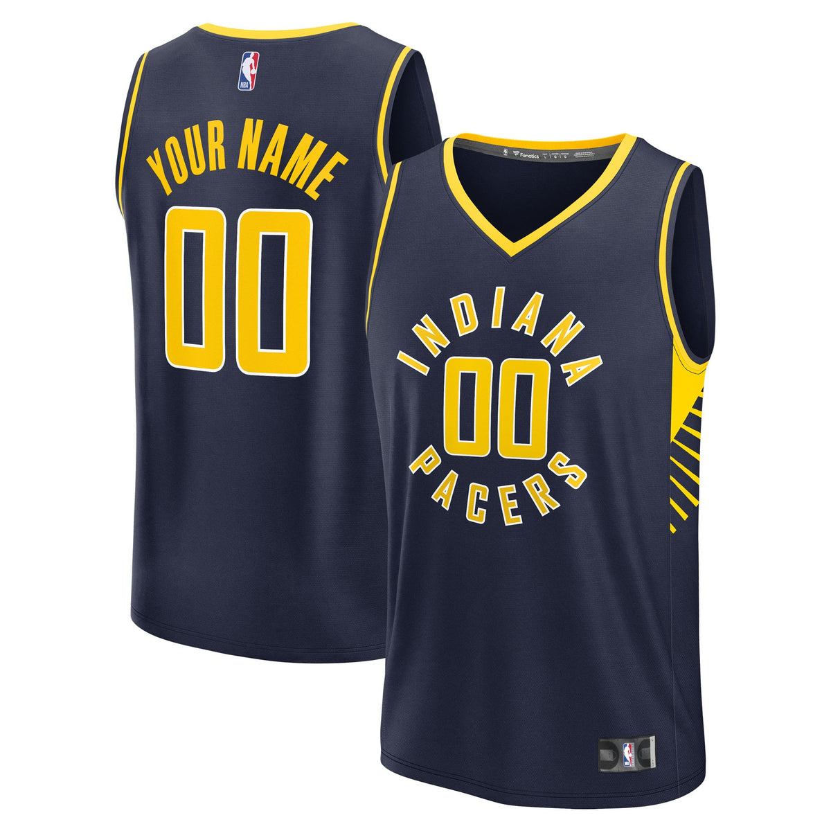 Indiana Pacers Fanatics Navy Fast Break Custom Jersey - Icon Edition for Men product image 1, provided for visual reference