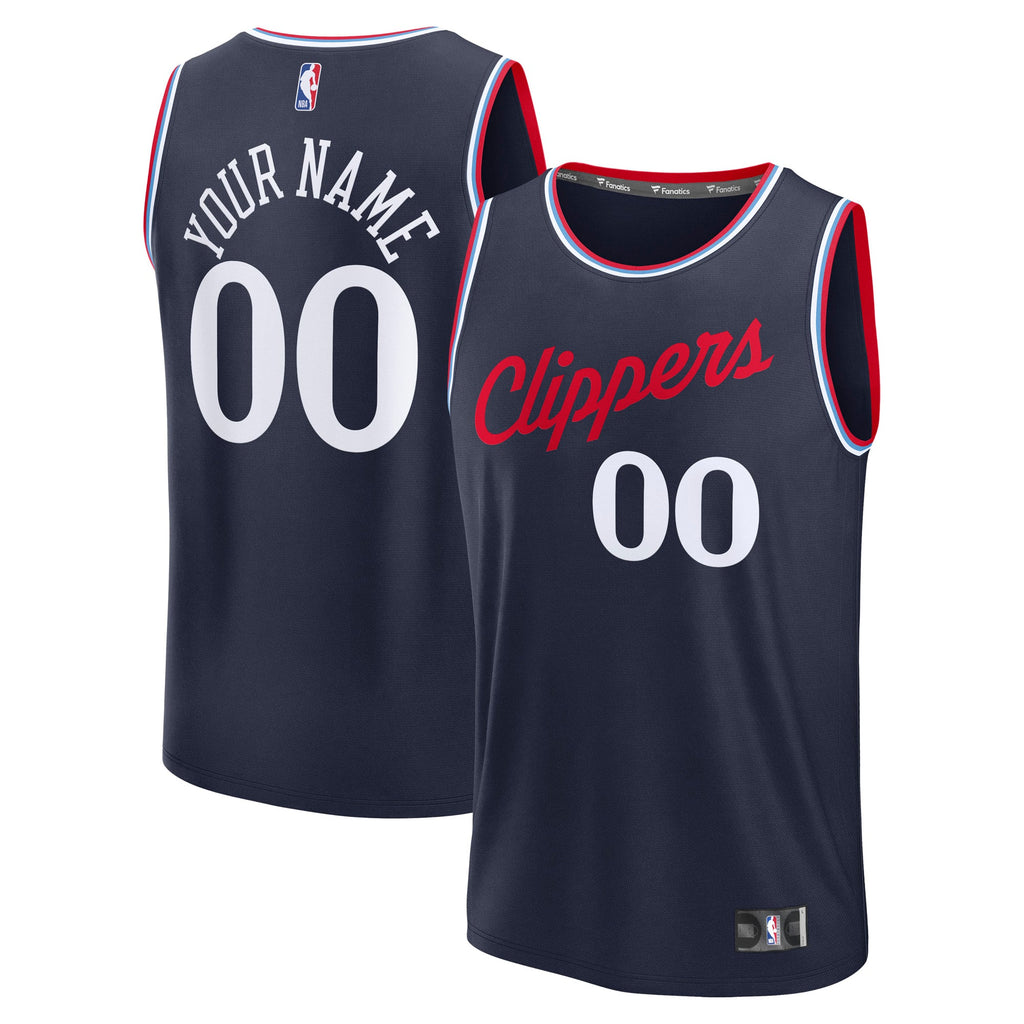 LA Clippers Fanatics Navy Fast Break Custom Jersey - Icon Edition for Men product image 2, provided for visual reference and