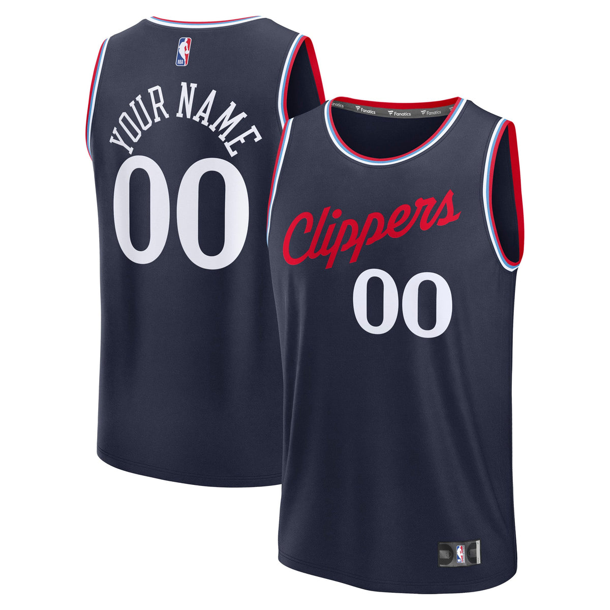 LA Clippers Fanatics Navy Fast Break Custom Jersey - Icon Edition for Men product image 1, provided for visual reference and