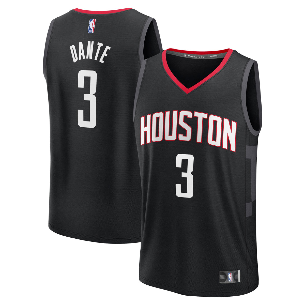 Houston Rockets N'Faly Dante Fanatics Black Fast Break Replica Player Jersey - Statement Edition for Men product image 1,