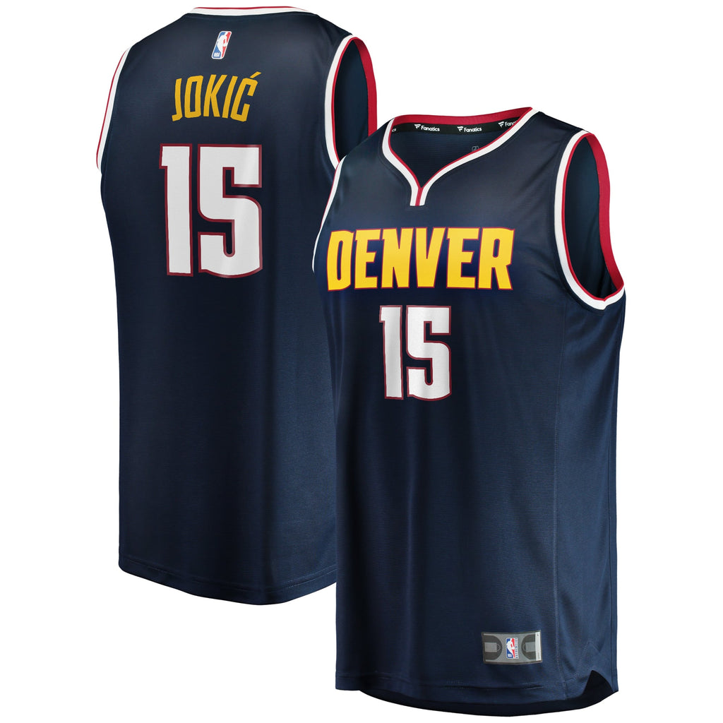 Denver Nuggets Nikola Jokic Fanatics Navy Fast Break Player Jersey - Icon Edition for Men product image 2, provided for