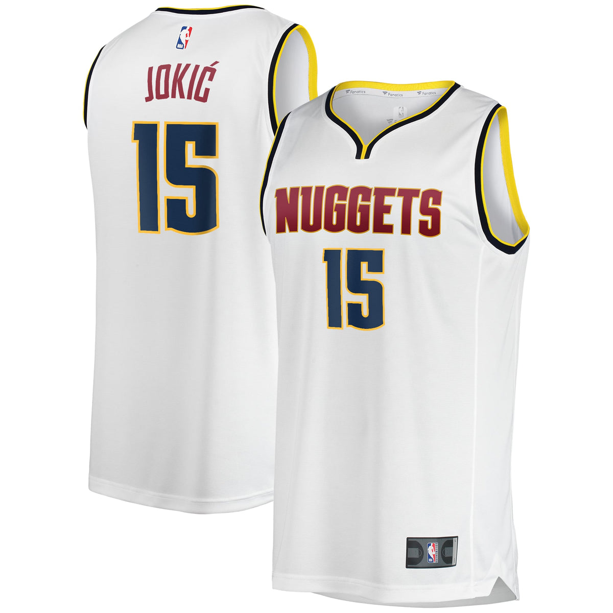 Denver Nuggets Nikola Jokic Fanatics White Fast Break Player Jersey - Association Edition for Men product image 2, provided
