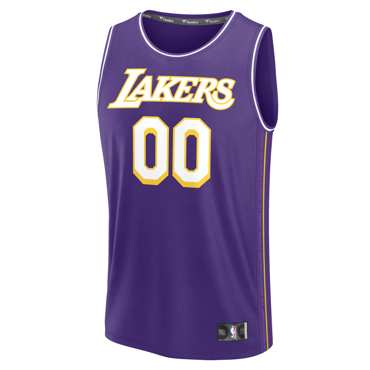 Los Angeles Lakers Fanatics Purple Fast Break Custom Jersey - Icon Edition for Men product image 3, provided for visual