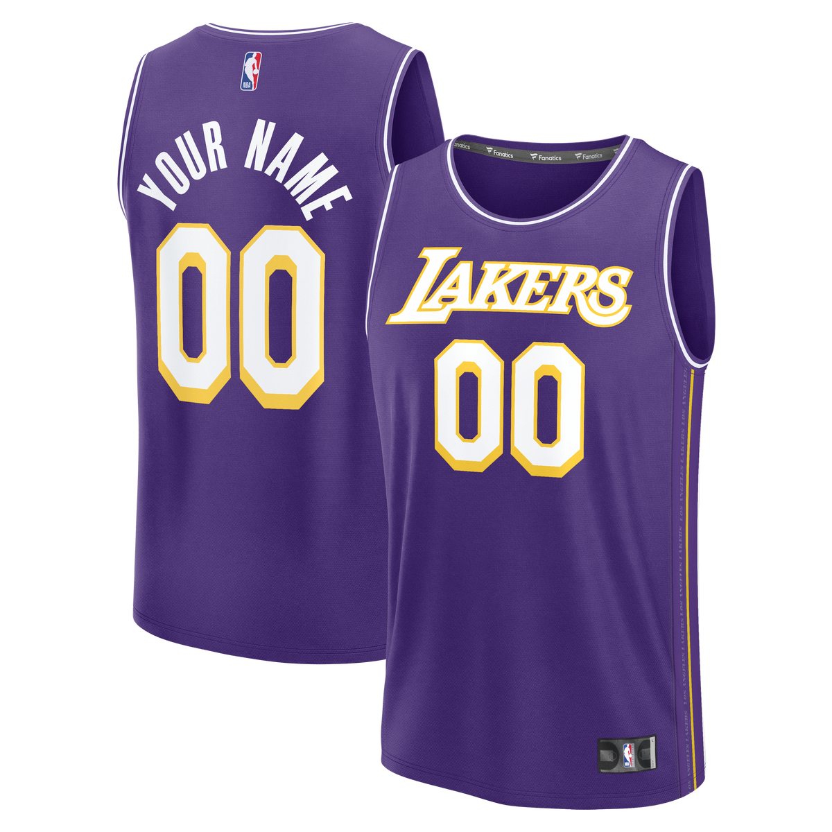 Los Angeles Lakers Fanatics Purple Fast Break Custom Jersey - Icon Edition for Men product image 1, provided for visual