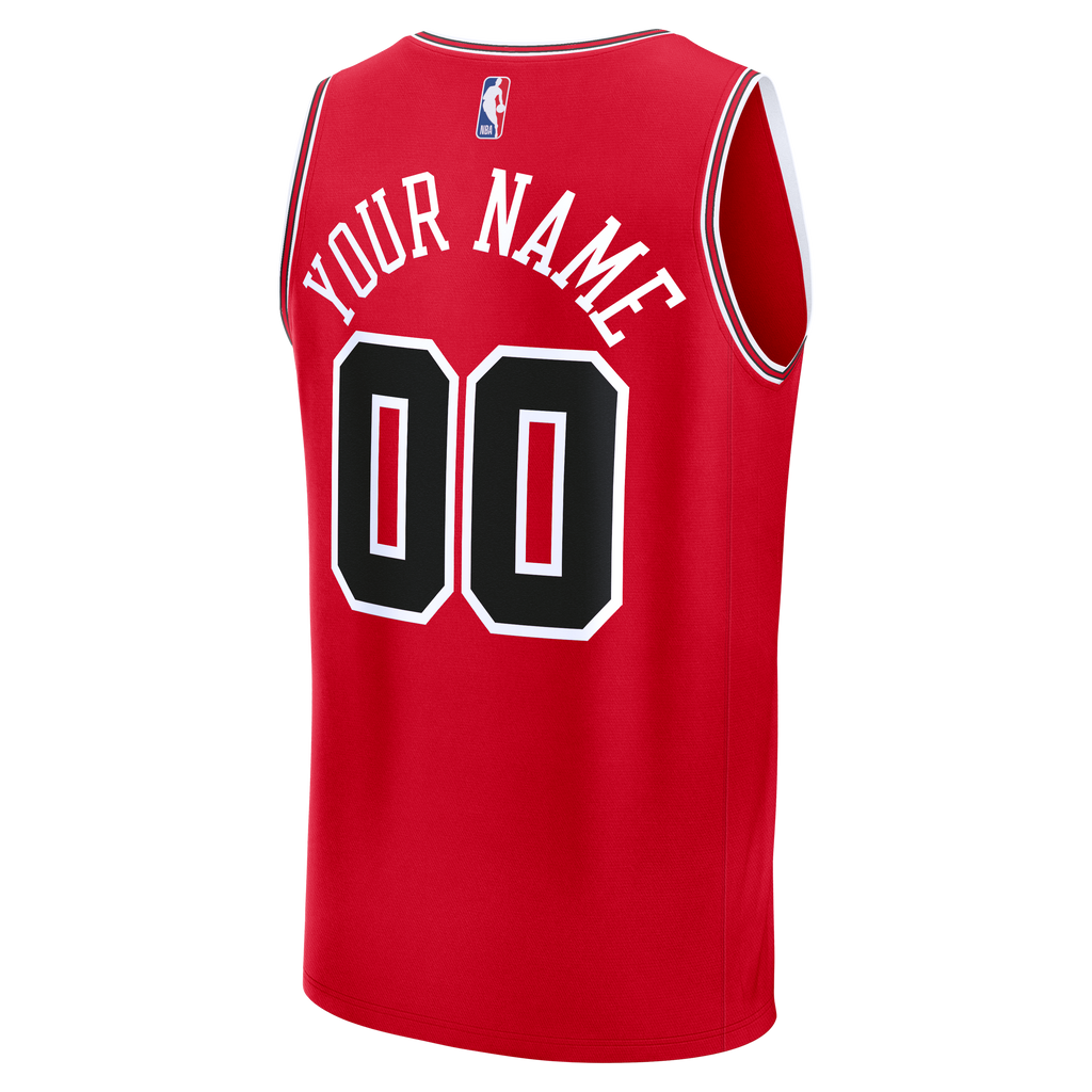 Chicago Bulls Fanatics Red Fast Break Custom Jersey - Icon Edition for Men product image 4, provided for visual reference
