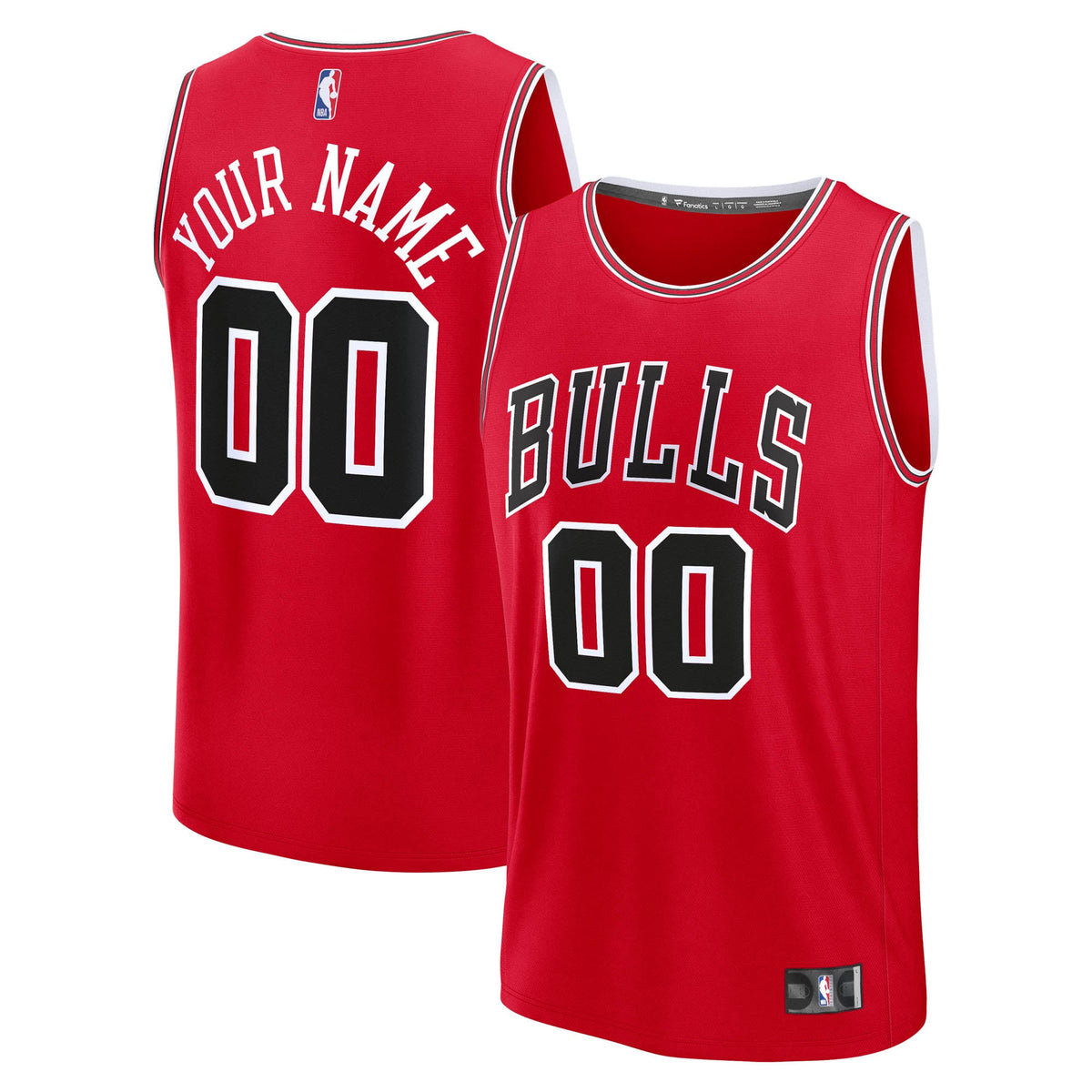 Chicago Bulls Fanatics Red Fast Break Custom Jersey - Icon Edition for Men product image 1, provided for visual reference