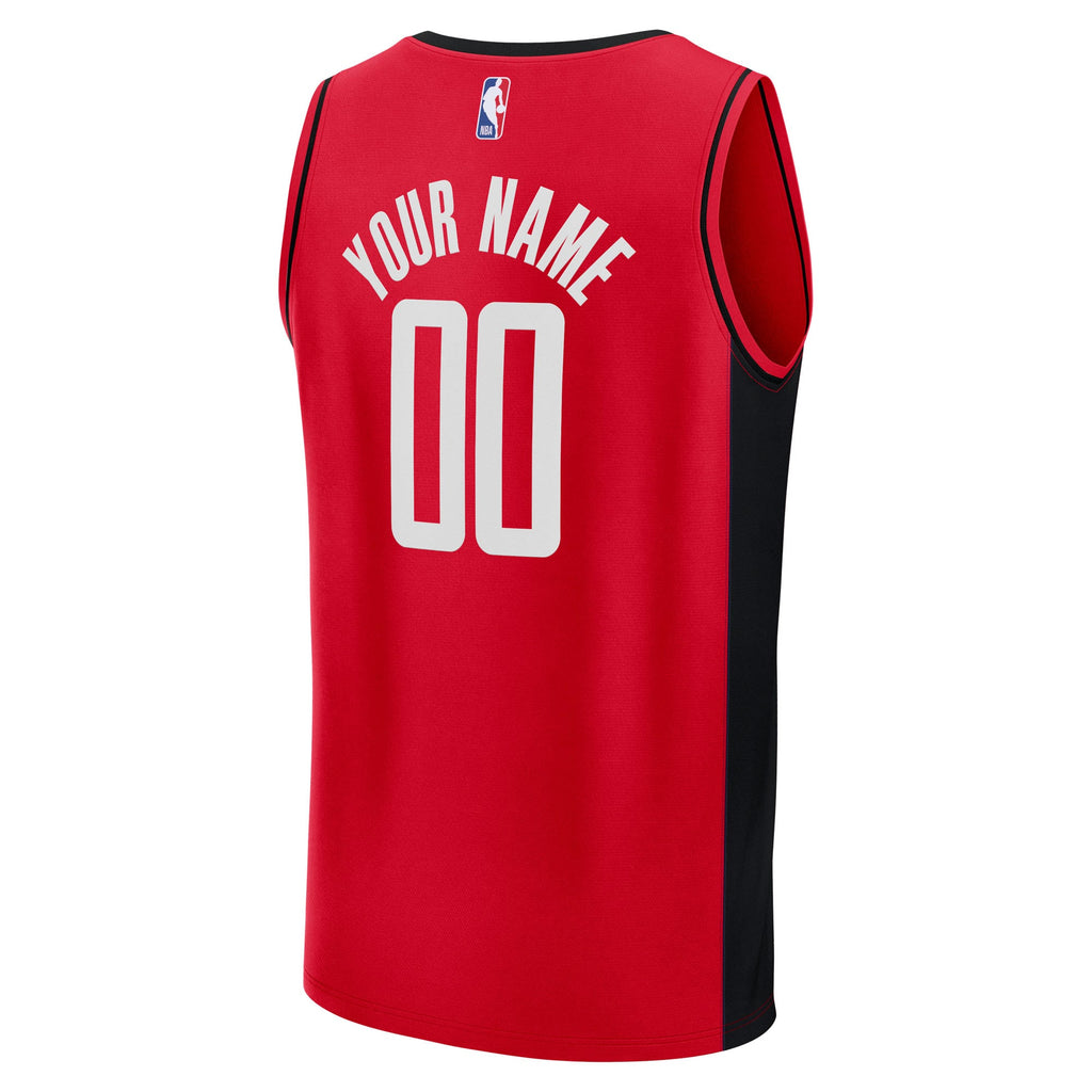 Houston Rockets Fanatics Red Fast Break Custom Jersey - Icon Edition for Men product image 4, provided for visual reference