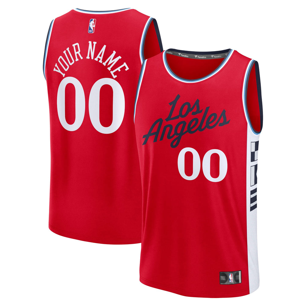 LA Clippers Fanatics Red Fast Break Custom Jersey - Statement Edition for Men product image 1, provided for visual reference