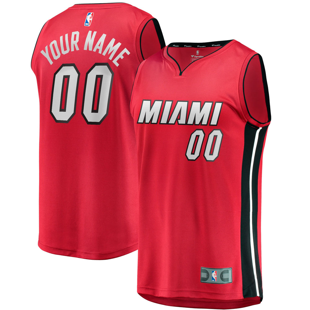 Miami Heat Fanatics Red Fast Break Custom Jersey - Statement Edition for Men product image 1, provided for visual reference
