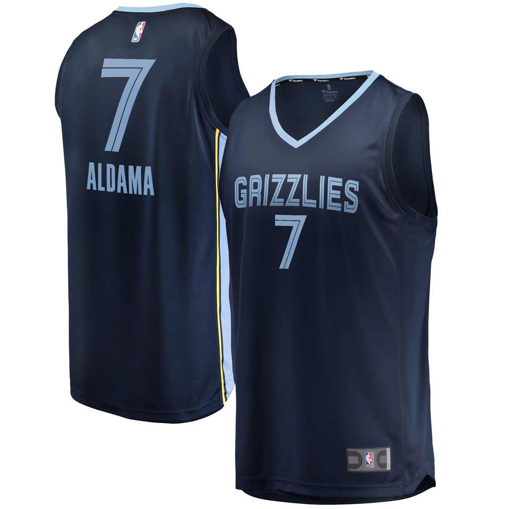 Memphis Grizzlies Santi Aldama Fanatics Navy Fast Break Replica Jersey - Icon Edition for Men product image 2, provided for