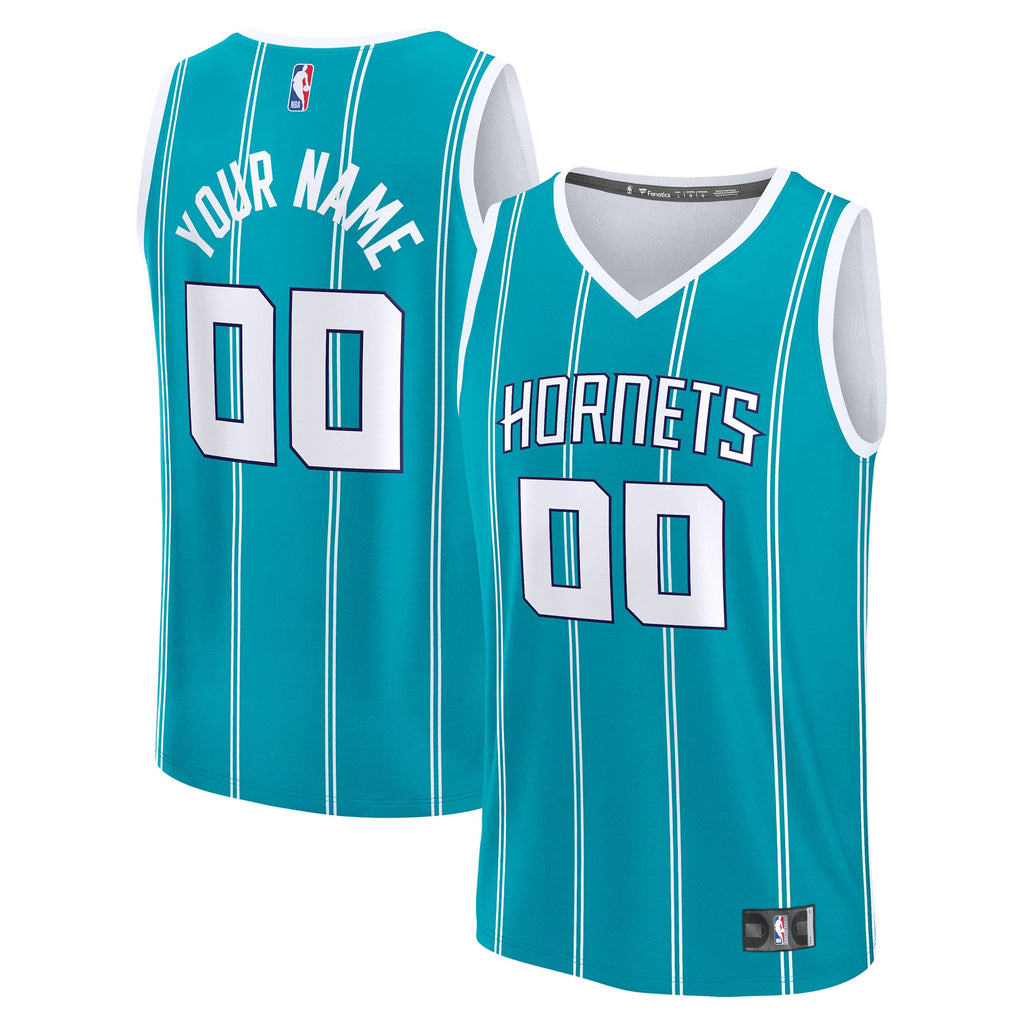 Charlotte Hornets Fanatics Teal Fast Break Custom Jersey - Icon Edition for Men product image 2, provided for visual