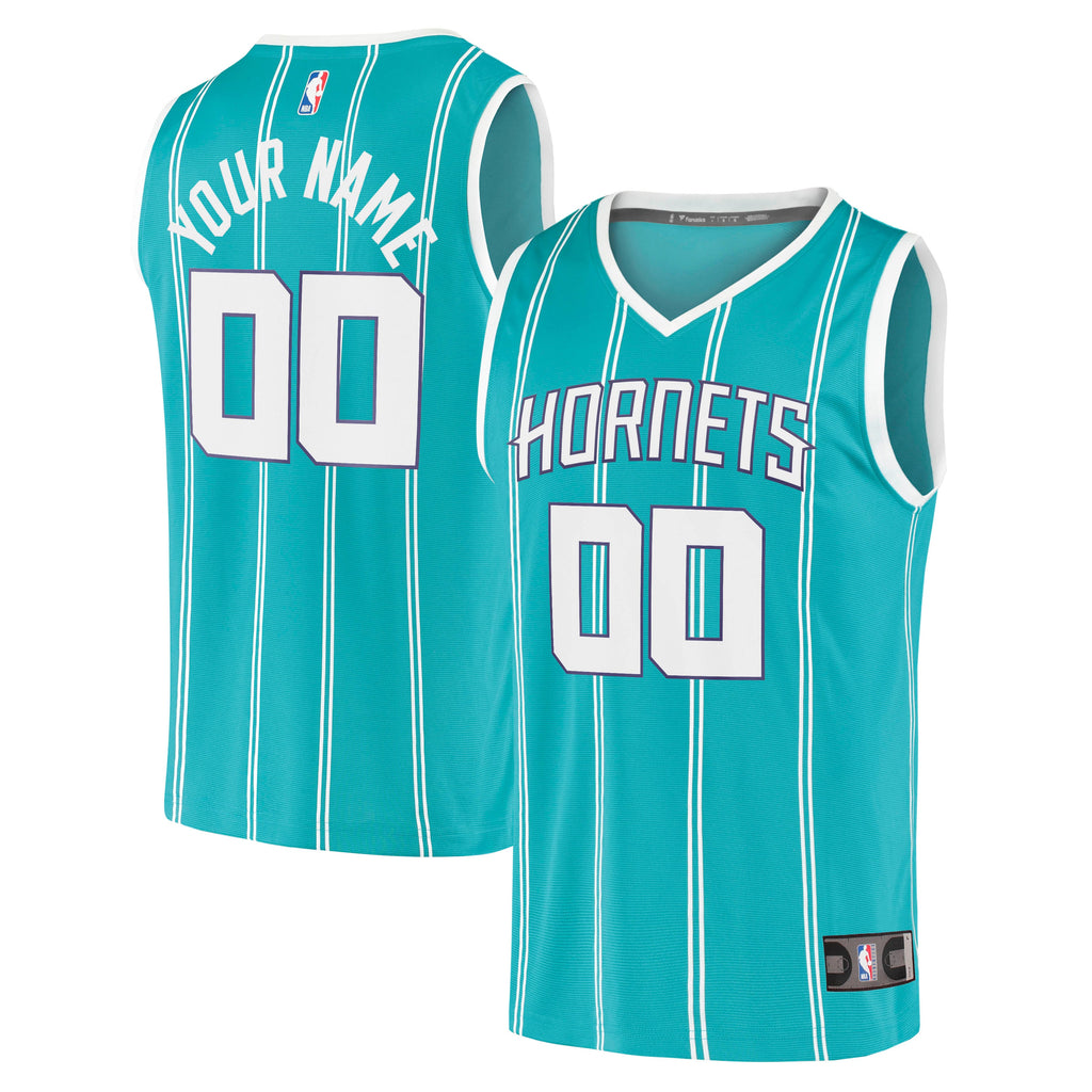 Charlotte Hornets Fanatics Teal Fast Break Replica Custom Jersey - Icon Edition for Men product image 1, provided for visual