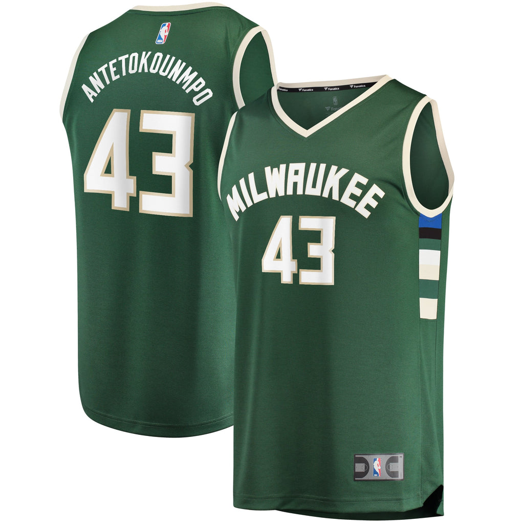 Milwaukee Bucks Thanasis Antetokounmpo Fanatics Hunter Green Fast Break Replica Player Jersey - Icon Edition for Men product