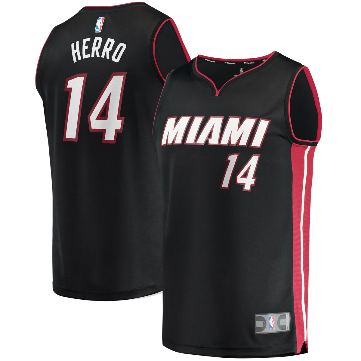 Miami Heat Tyler Herro Fanatics Black Fast Break Replica Jersey - Icon Edition for Men product image 1, provided for visual