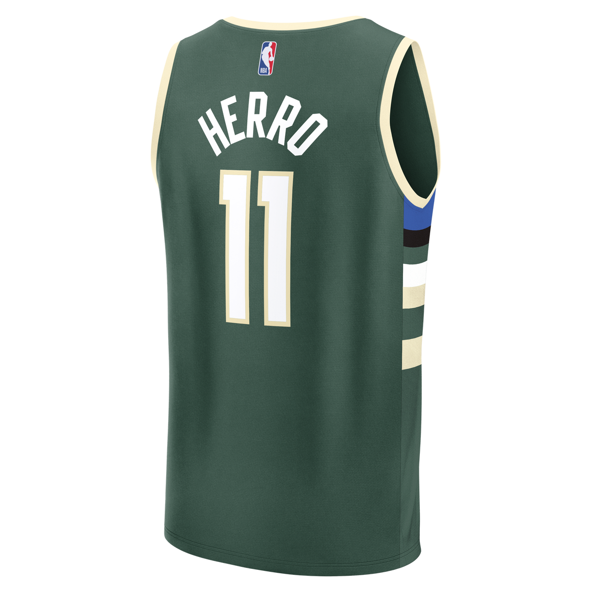 Milwaukee Bucks Tyler Herro Fanatics Hunter Green Fast Break Replica Jersey - Icon Edition for Men product image 4, provided