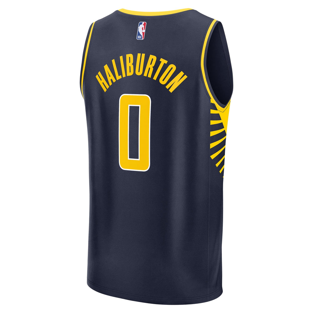 Indiana Pacers Tyrese Haliburton Fanatics Navy Fast Break Replica Jersey - Icon Edition for Men product image 4, provided