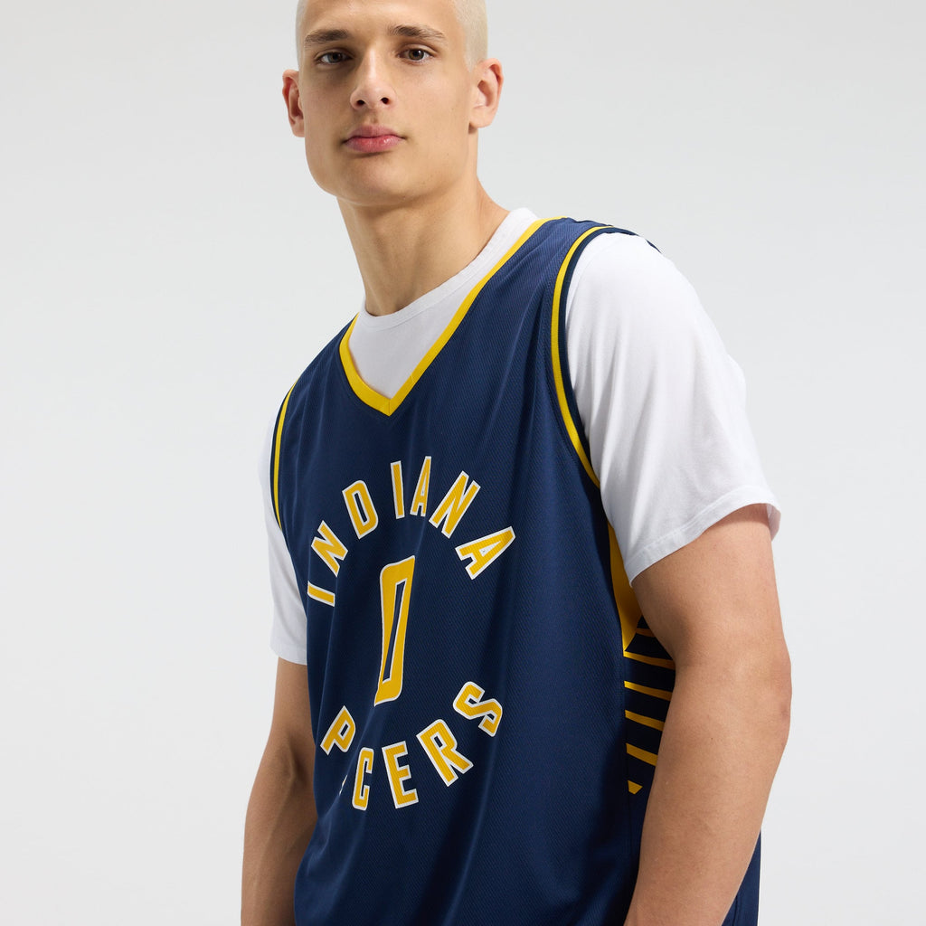 Indiana Pacers Tyrese Haliburton Fanatics Navy Fast Break Replica Jersey - Icon Edition for Men product image 9, provided