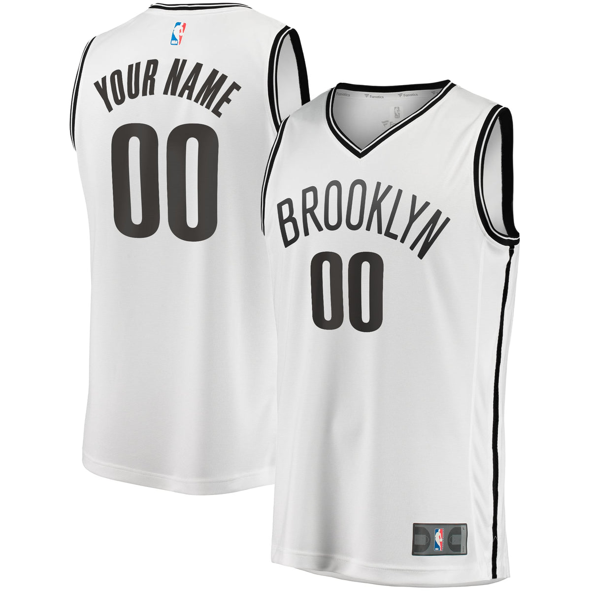 Brooklyn Nets Fanatics White Fast Break Custom Replica Jersey - Association Edition for Men product image 2, provided for