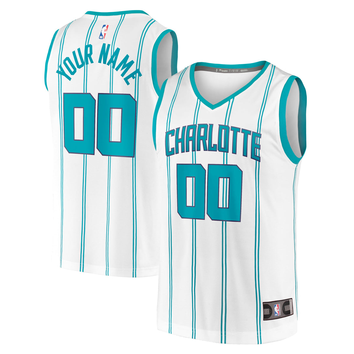Charlotte Hornets Fanatics White Fast Break Custom Replica Jersey - Association Edition for Men product image 2, provided