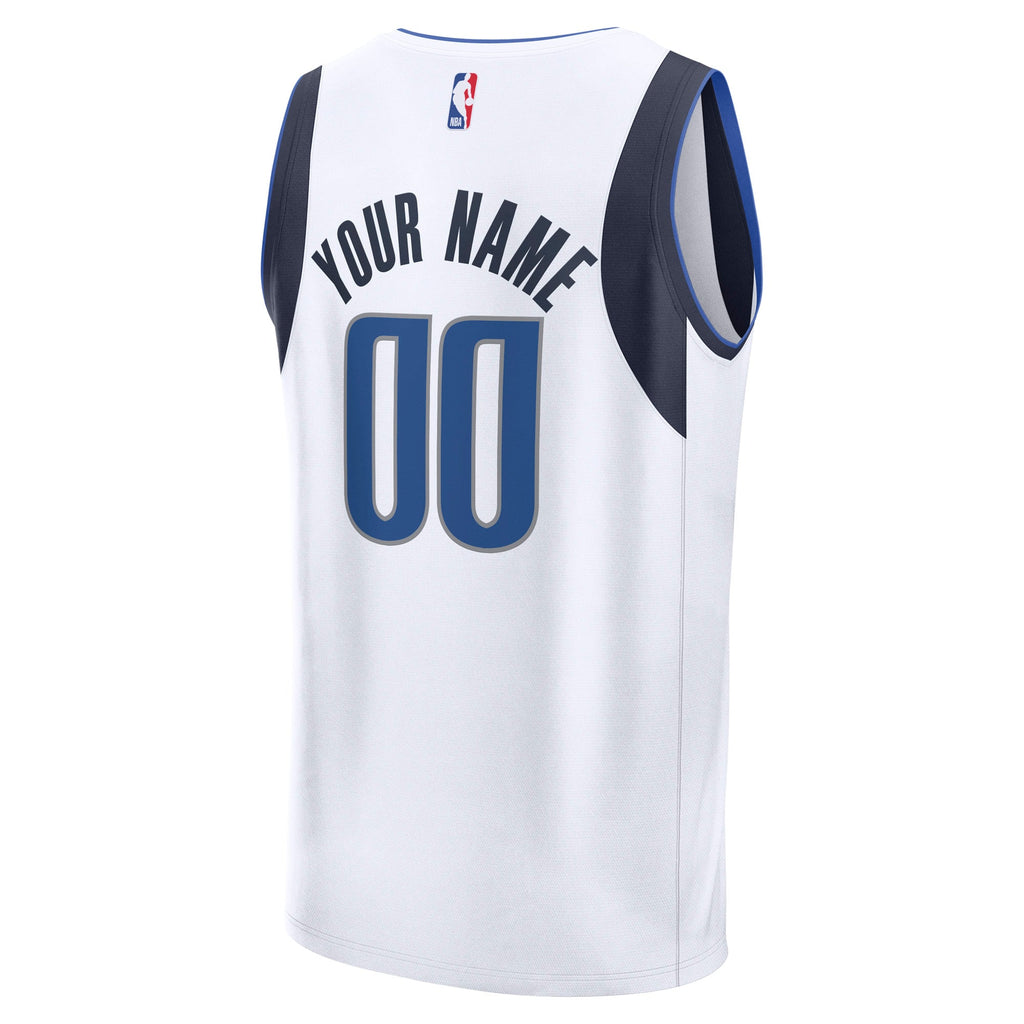 Dallas Mavericks Fanatics White Fast Break Custom Jersey - Association Edition for Men product image 4, provided for visual