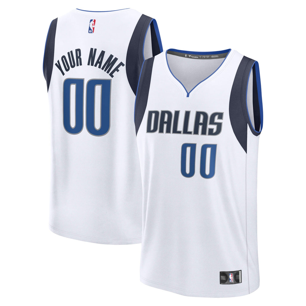Dallas Mavericks Fanatics White Fast Break Custom Jersey - Association Edition for Men product image 1, provided for visual