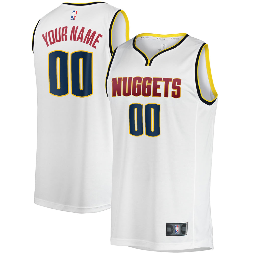 Denver Nuggets Fanatics White Fast Break Custom Replica Jersey - Association Edition for Men product image 1, provided for