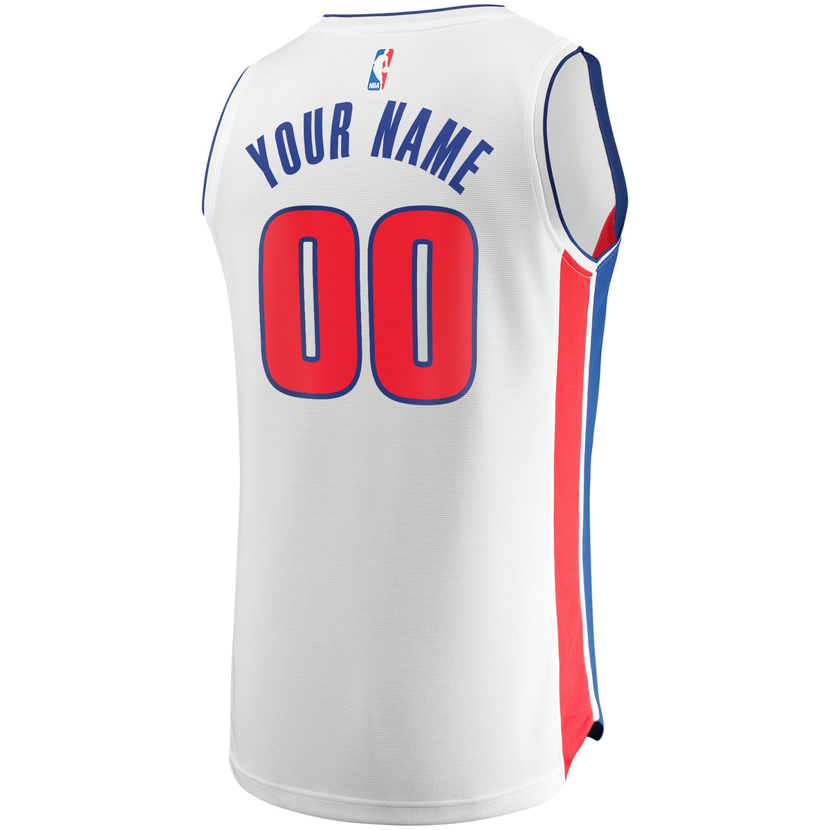 Detroit Pistons Fanatics White Fast Break Custom Replica Jersey - Association Edition for Men product image 4, provided for