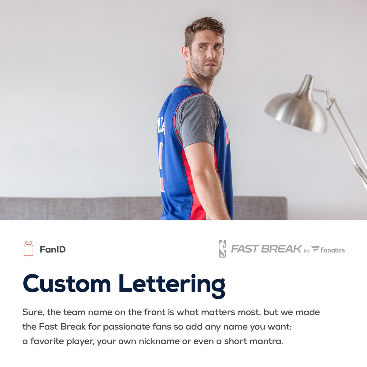 Detroit Pistons Fanatics White Fast Break Custom Replica Jersey - Association Edition for Men product image 8, provided for