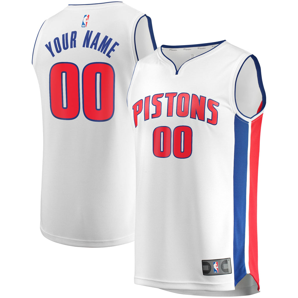 Detroit Pistons Fanatics White Fast Break Custom Replica Jersey - Association Edition for Men product image 1, provided for
