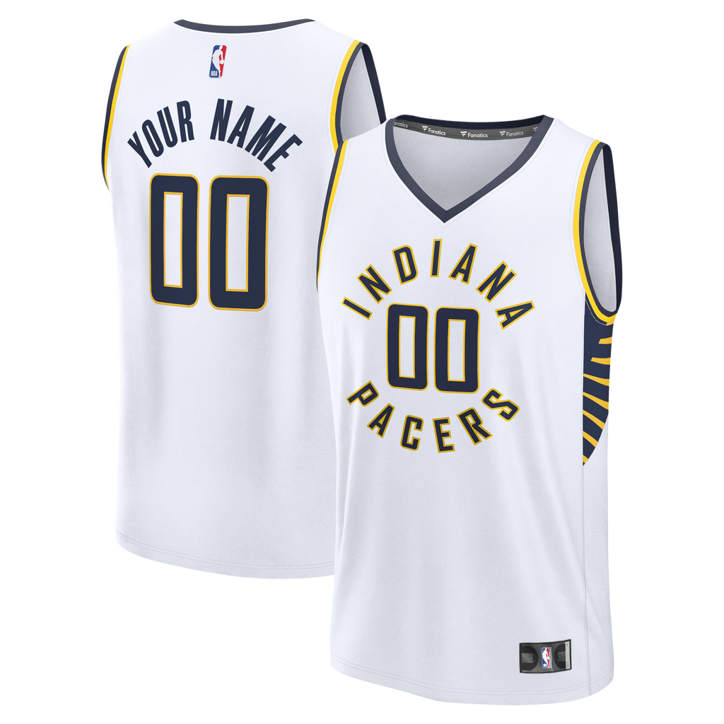 Indiana Pacers Fanatics White Fast Break Custom Jersey - Icon Edition for Men product image 2, provided for visual reference