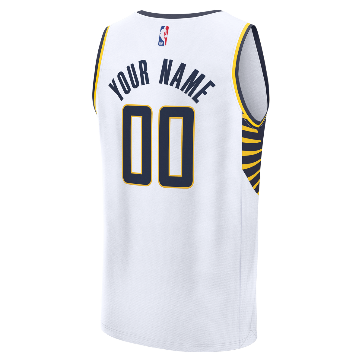 Indiana Pacers Fanatics White Fast Break Custom Jersey - Icon Edition for Men product image 4, provided for visual reference