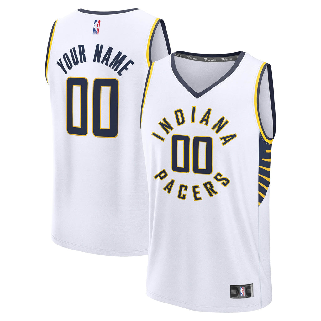 Indiana Pacers Fanatics White Fast Break Custom Jersey - Icon Edition for Men product image 1, provided for visual reference