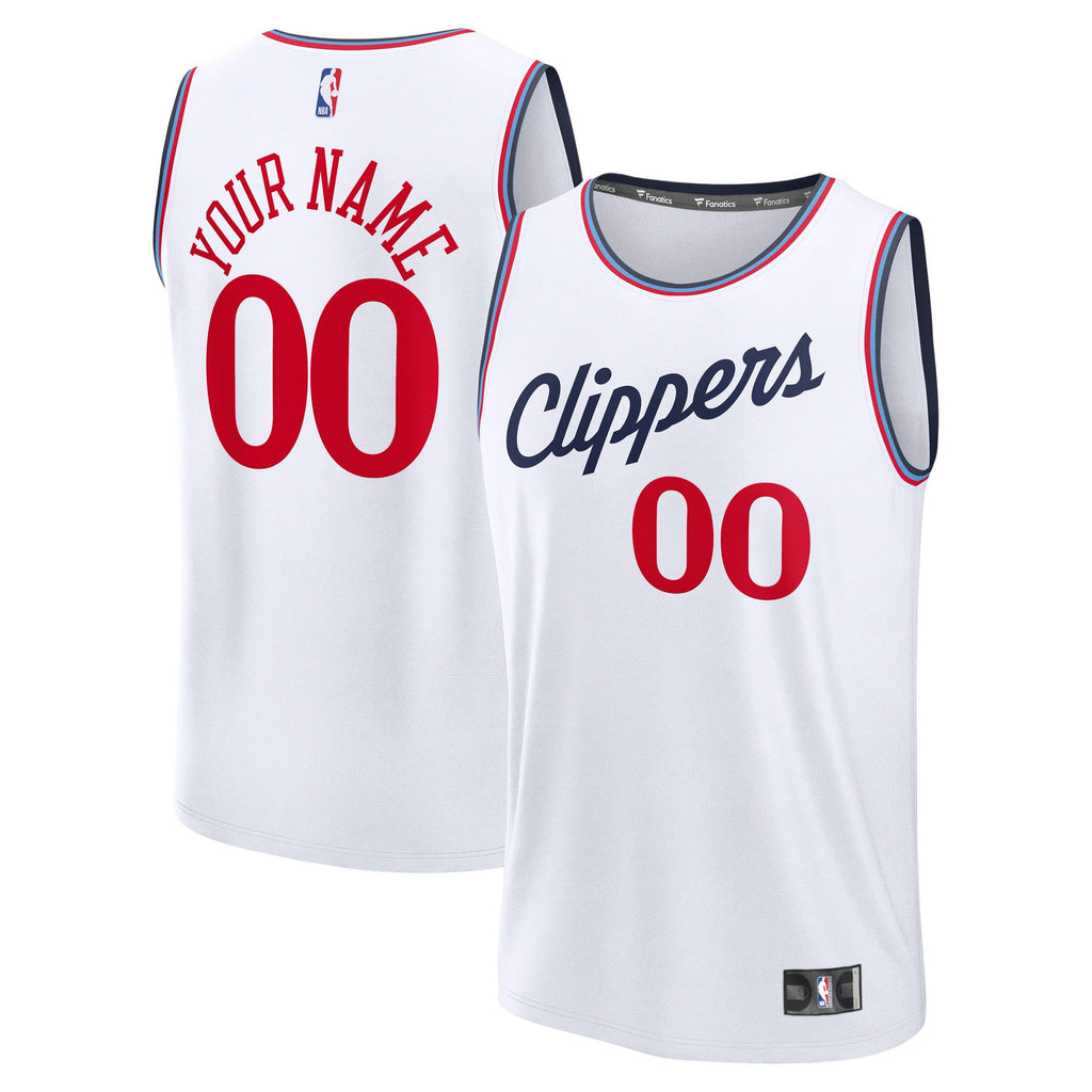 LA Clippers Fanatics White Fast Break Custom Jersey - Association Edition for Men product image 2, provided for visual