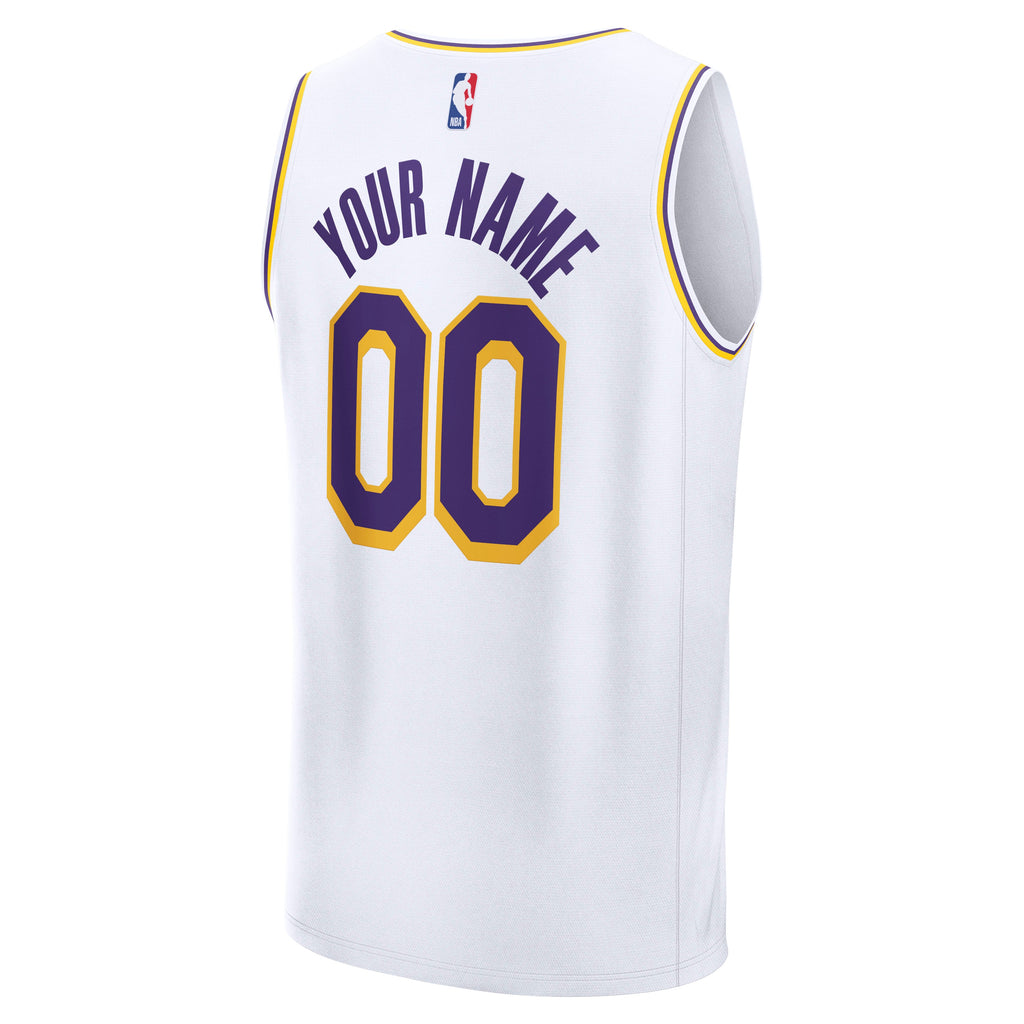 Los Angeles Lakers Fanatics White Fast Break Custom Replica Jersey - Association Edition for Men product image 4, provided