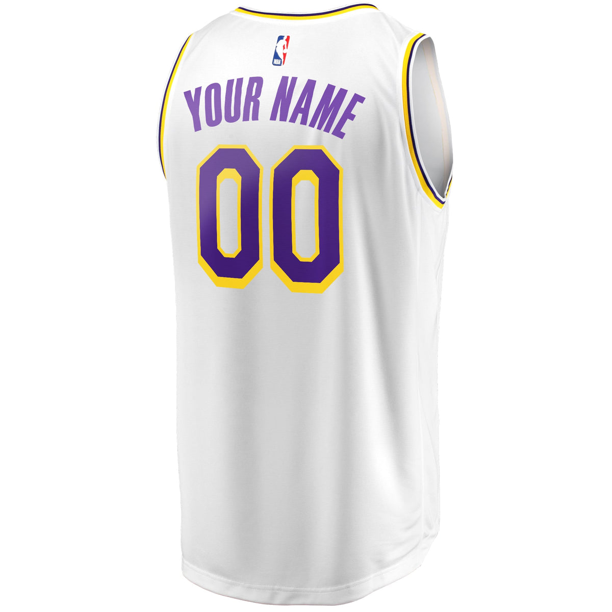 Los Angeles Lakers Fanatics White Fast Break Custom Replica Jersey - Association Edition for Men product image 4, provided