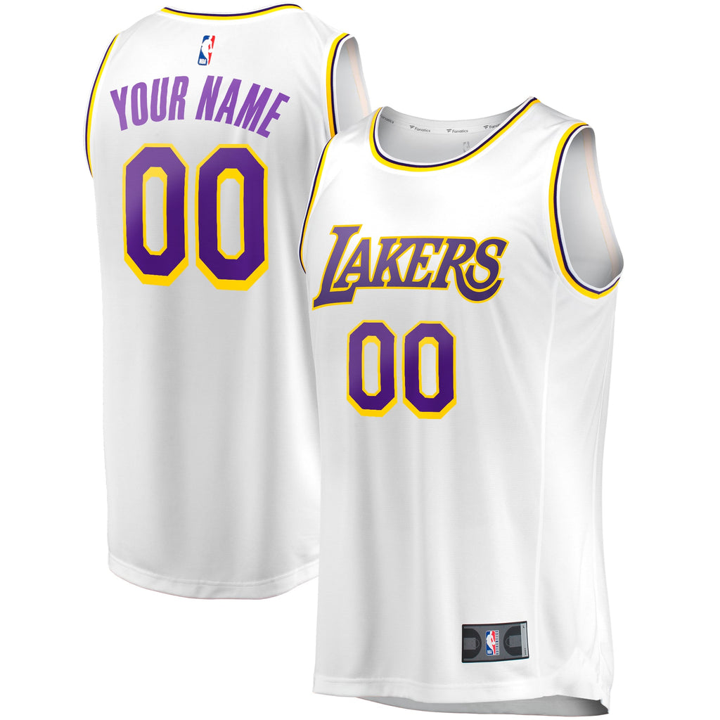 Los Angeles Lakers Fanatics White Fast Break Custom Replica Jersey - Association Edition for Men product image 1, provided
