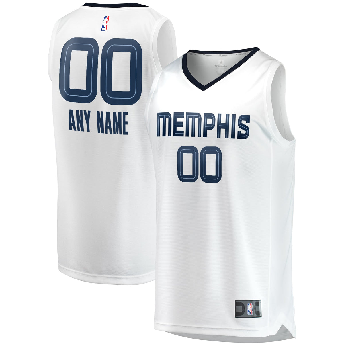 Memphis Grizzlies Fanatics White Fast Break Custom Replica Jersey - Association Edition for Men product image 2, provided