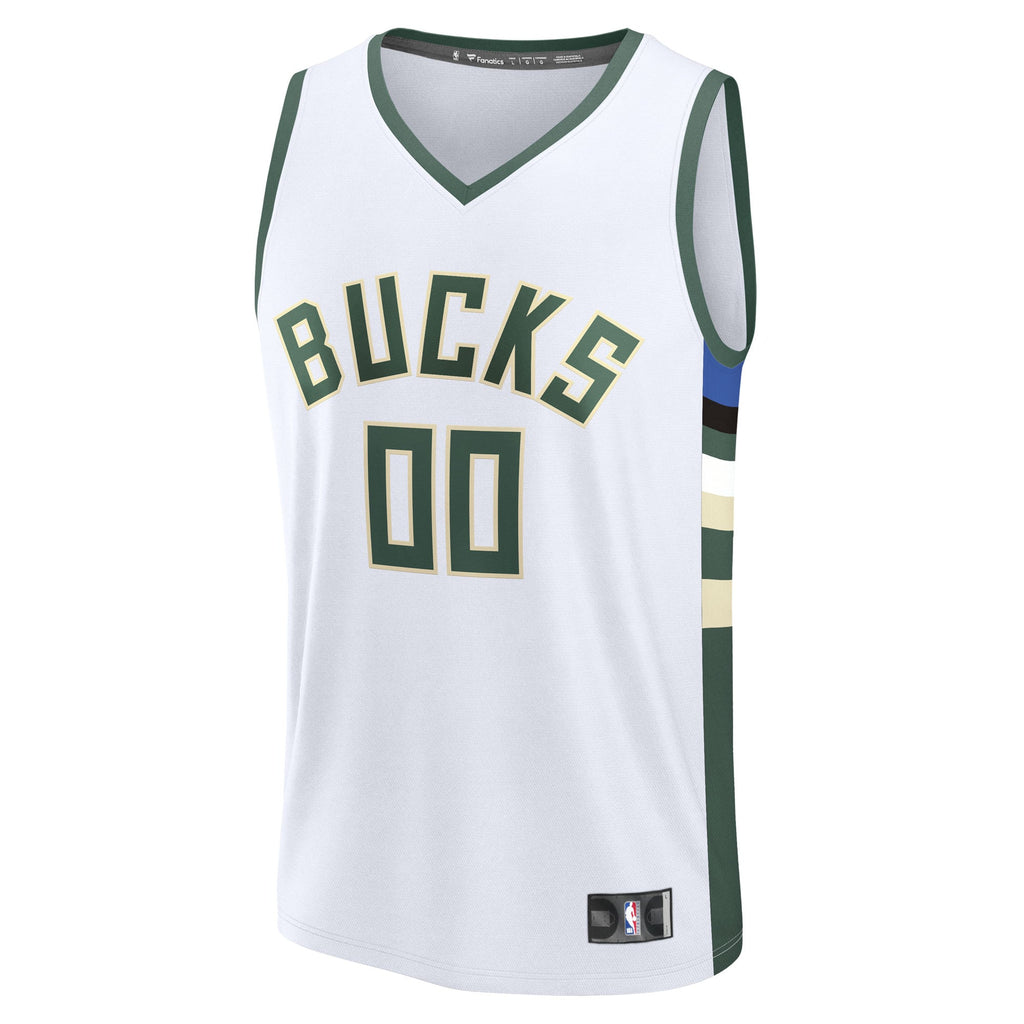 Milwaukee Bucks Fanatics White Fast Break Custom Jersey - Association Edition for Men product image 3, provided for visual