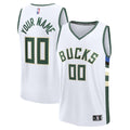 Milwaukee Bucks Fanatics White Fast Break Custom Jersey - Association Edition for Men product image 1, provided for visual