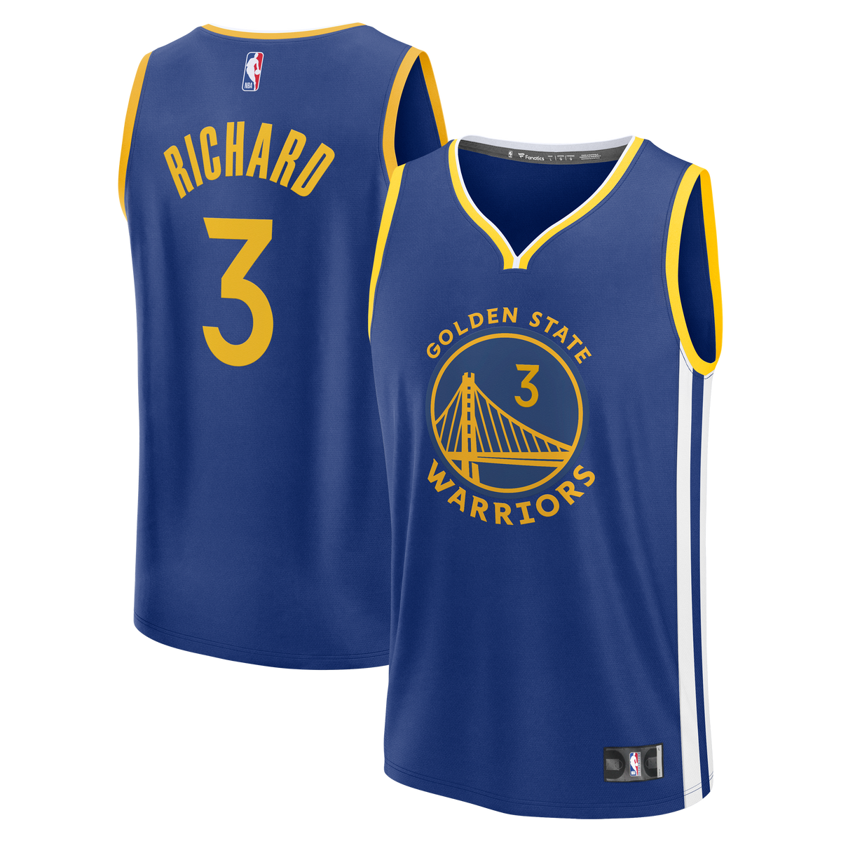Golden State Warriors Will Richard Fanatics Blue Fast Break Replica Jersey - Icon Edition for Men product image 2, provided