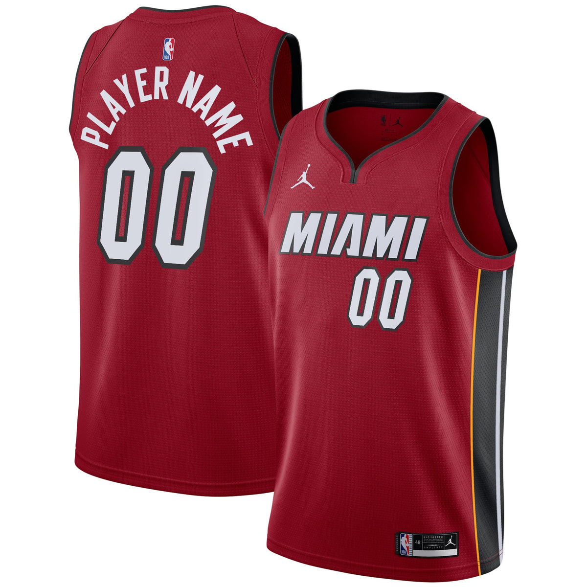 Miami Heat Jordan Brand Red Swingman Custom Jersey - Statement Edition for Men product image 2, provided for visual