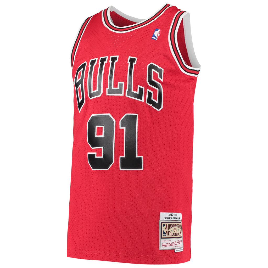 Chicago Bulls Dennis Rodman Mitchell & Ness Red Hardwood Classics Swingman Jersey for Men product image 3, provided for
