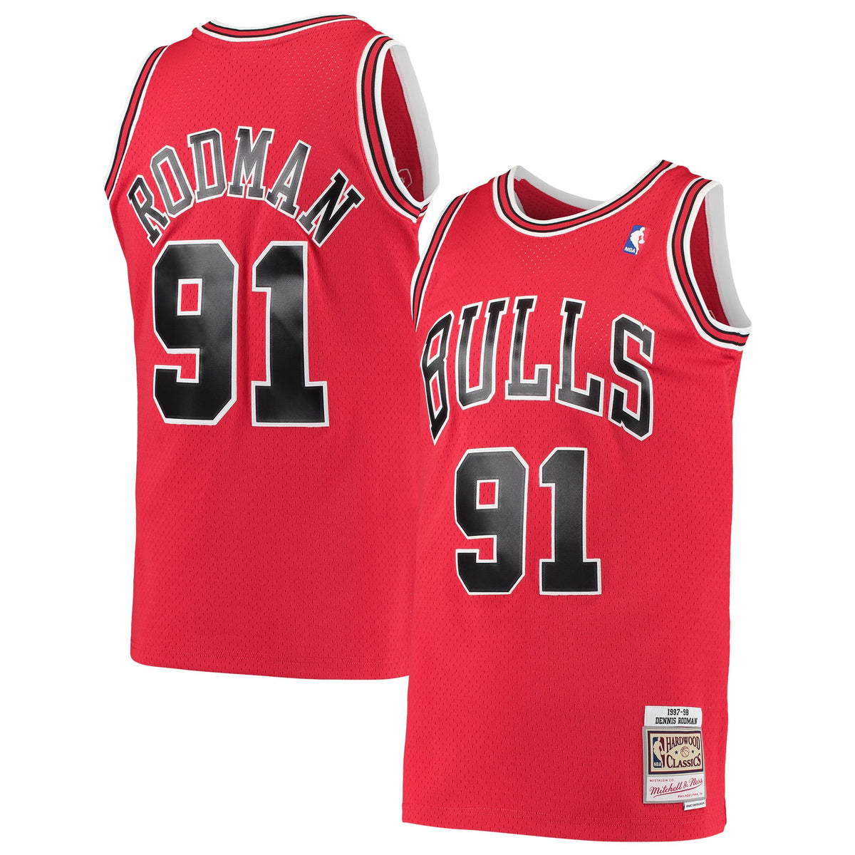 Chicago Bulls Dennis Rodman Mitchell & Ness Red Hardwood Classics Swingman Jersey for Men product image 1, provided for