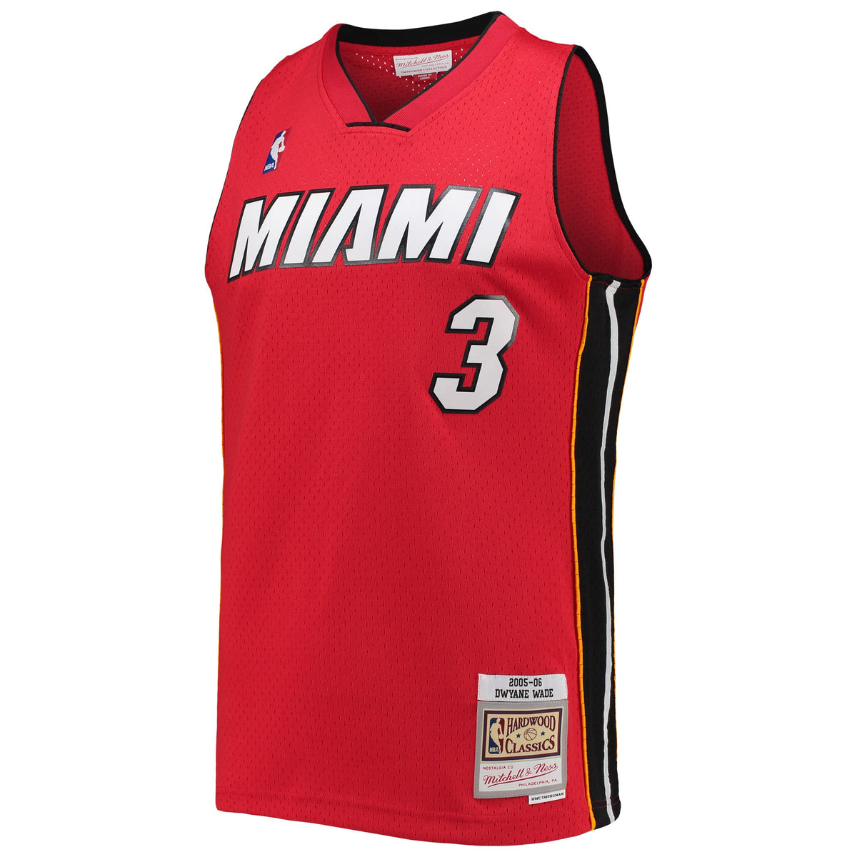 Miami Heat Dwyane Wade Mitchell & Ness Red Hardwood Classics Swingman Jersey for Men product image 3, provided for visual
