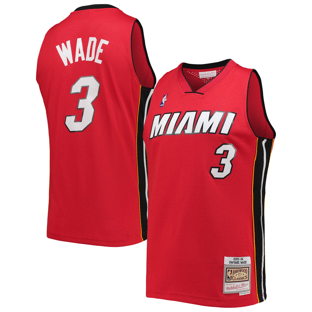 Miami Heat Dwyane Wade Mitchell & Ness Red Hardwood Classics Swingman Jersey for Men product image 1, provided for visual