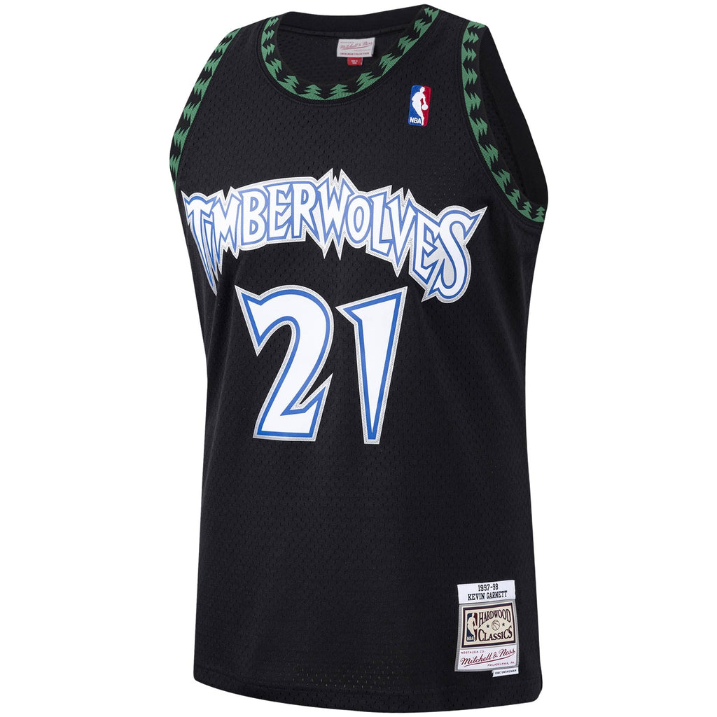 Minnesota Timberwolves Kevin Garnett Mitchell & Ness Black Hardwood Classics Swingman Jersey for Men product image 3,